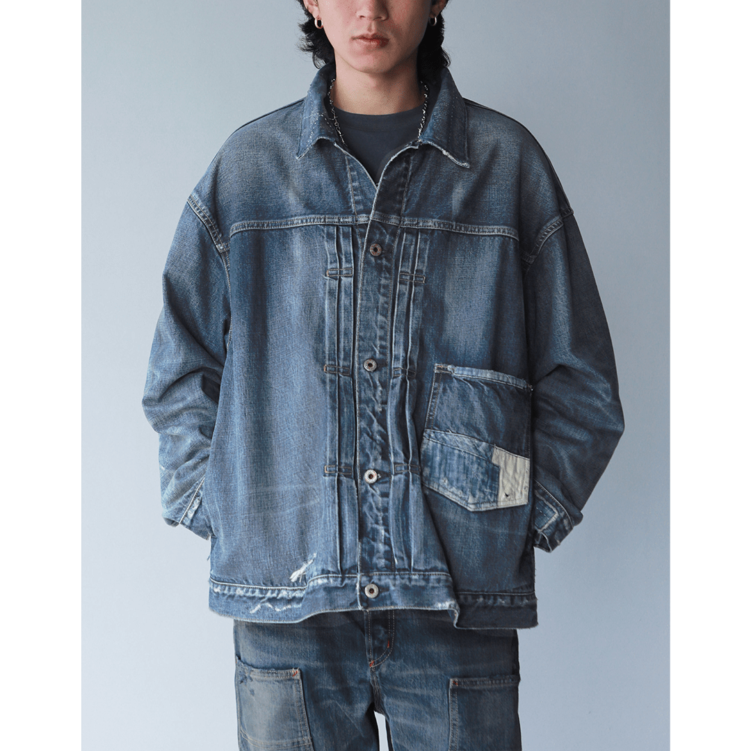 OSAKA INDIGO PATCHWORK DENIM JACKET (DR0062) - Nttitudoo MFG