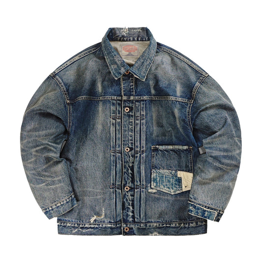 OSAKA INDIGO PATCHWORK DENIM JACKET (DR0062) - Nttitudoo MFG
