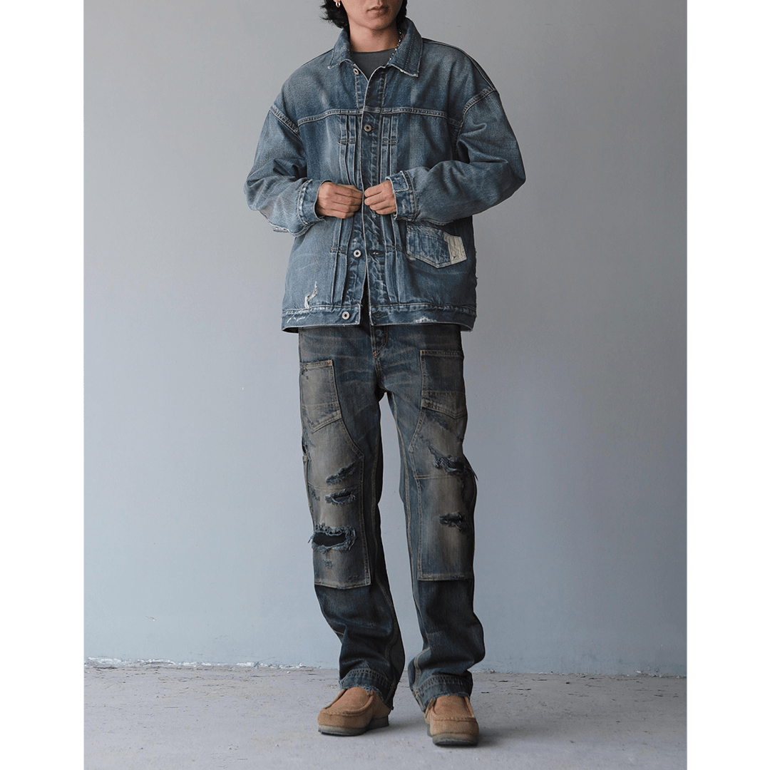 OSAKA INDIGO PATCHWORK DENIM JACKET (DR0062) - Nttitudoo MFG