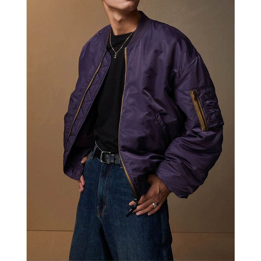 OSAKA PURPLE MA - 1 BOMBER JACKET (DR0140) - Nttitudoo MFG