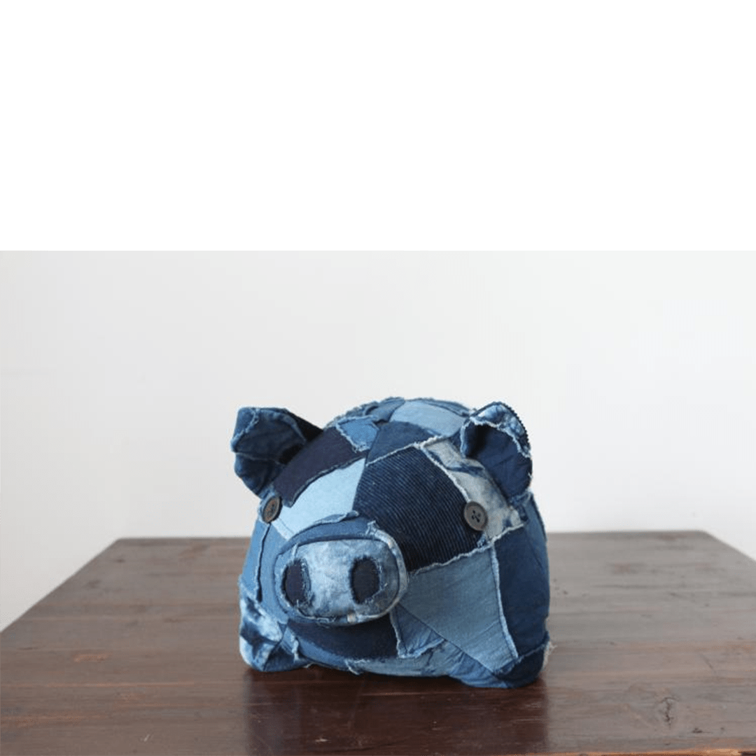 PLANT - DYED BORO「LUCKY PIGGY」DOLL (BB0001) - Nttitudoo MFG