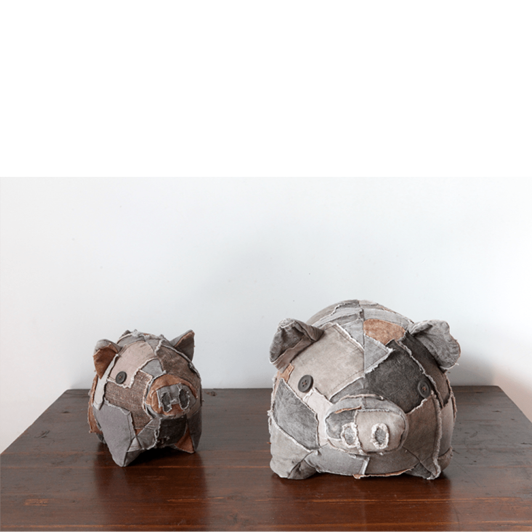 PLANT - DYED BORO「LUCKY PIGGY」DOLL (BB0001) - Nttitudoo MFG