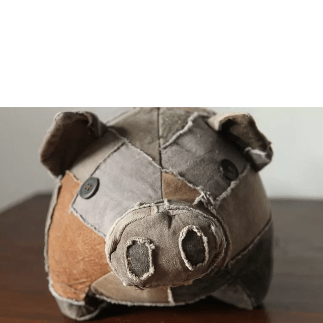 PLANT - DYED BORO「LUCKY PIGGY」DOLL (BB0001) - Nttitudoo MFG