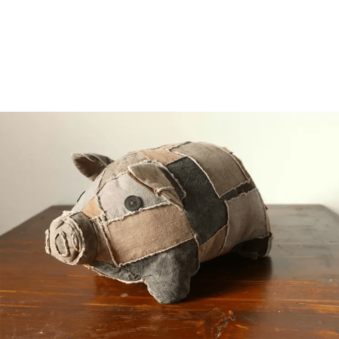 PLANT - DYED BORO「LUCKY PIGGY」DOLL (BB0001) - Nttitudoo MFG