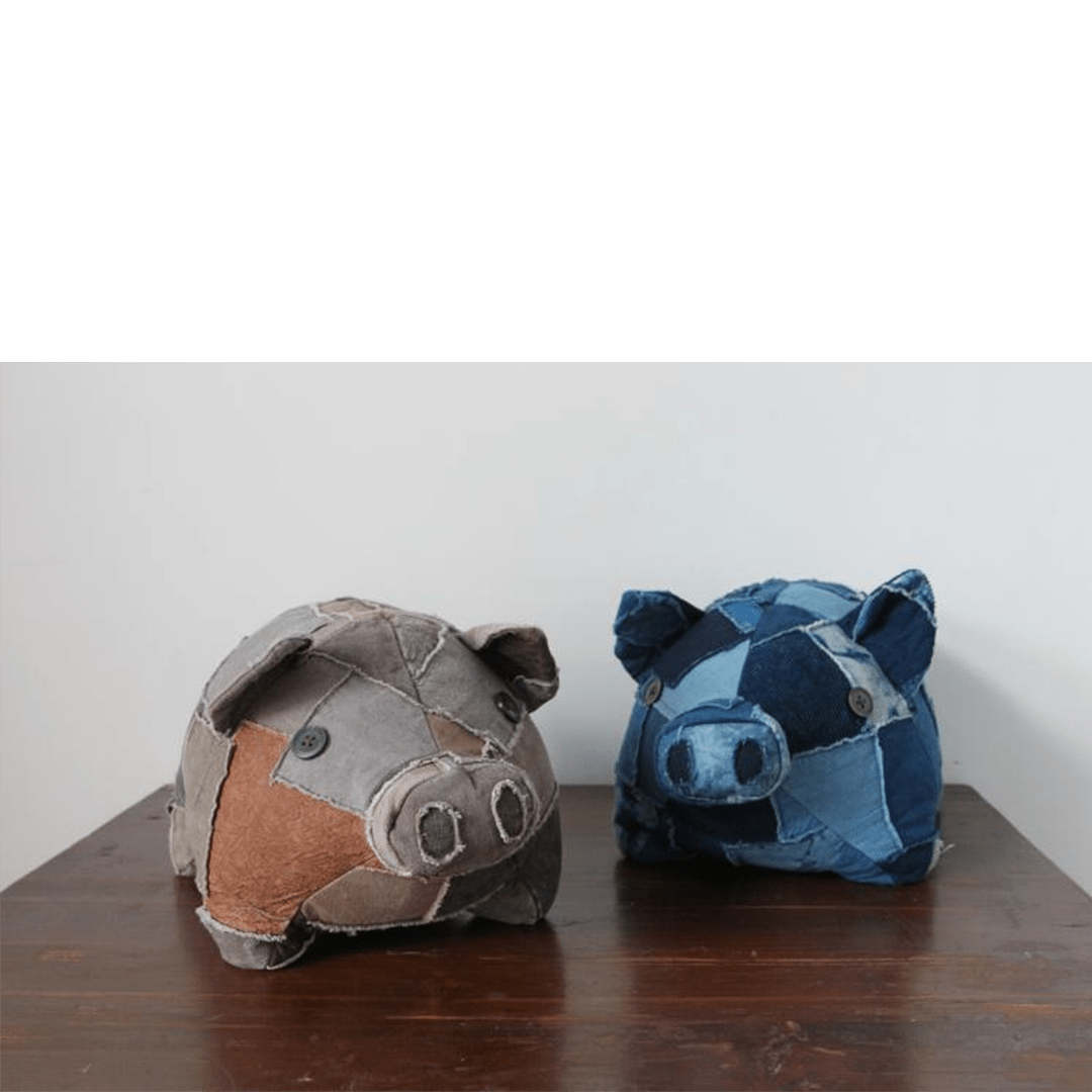 PLANT - DYED BORO「LUCKY PIGGY」DOLL (BB0001) - Nttitudoo MFG