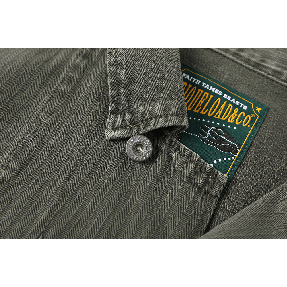 SPLATTER DISTRESSED M - 43 HBT SHIRT (DR0220) - Nttitudoo MFG