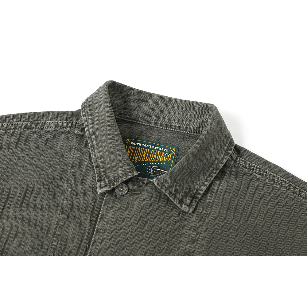 SPLATTER DISTRESSED M - 43 HBT SHIRT (DR0220) - Nttitudoo MFG