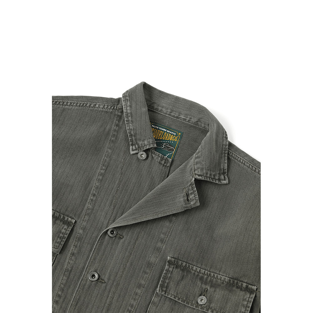 SPLATTER DISTRESSED M - 43 HBT SHIRT (DR0220) - Nttitudoo MFG