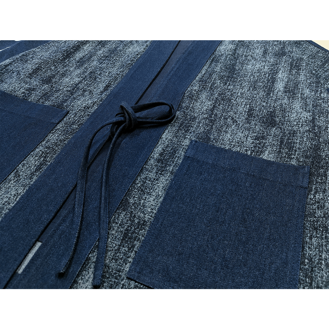 「TSUKUYOMI」INDIGO WABASH HAORI JACKET (DR0197) - Nttitudoo MFG