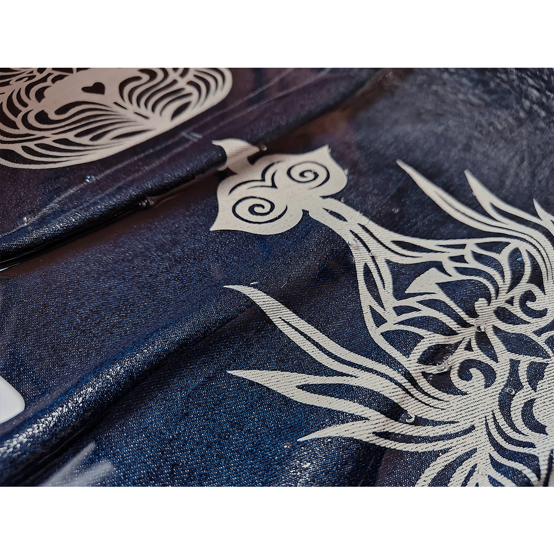 「TSUKUYOMI」INDIGO WABASH HAORI JACKET (DR0197) - Nttitudoo MFG