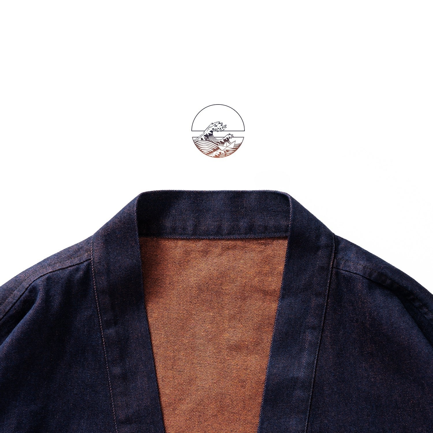 INDIGO-VINTAGE ORANGE-REVERSIBLE STREET KIMONO JACKET(ST0014) - Nttitudoo MFG