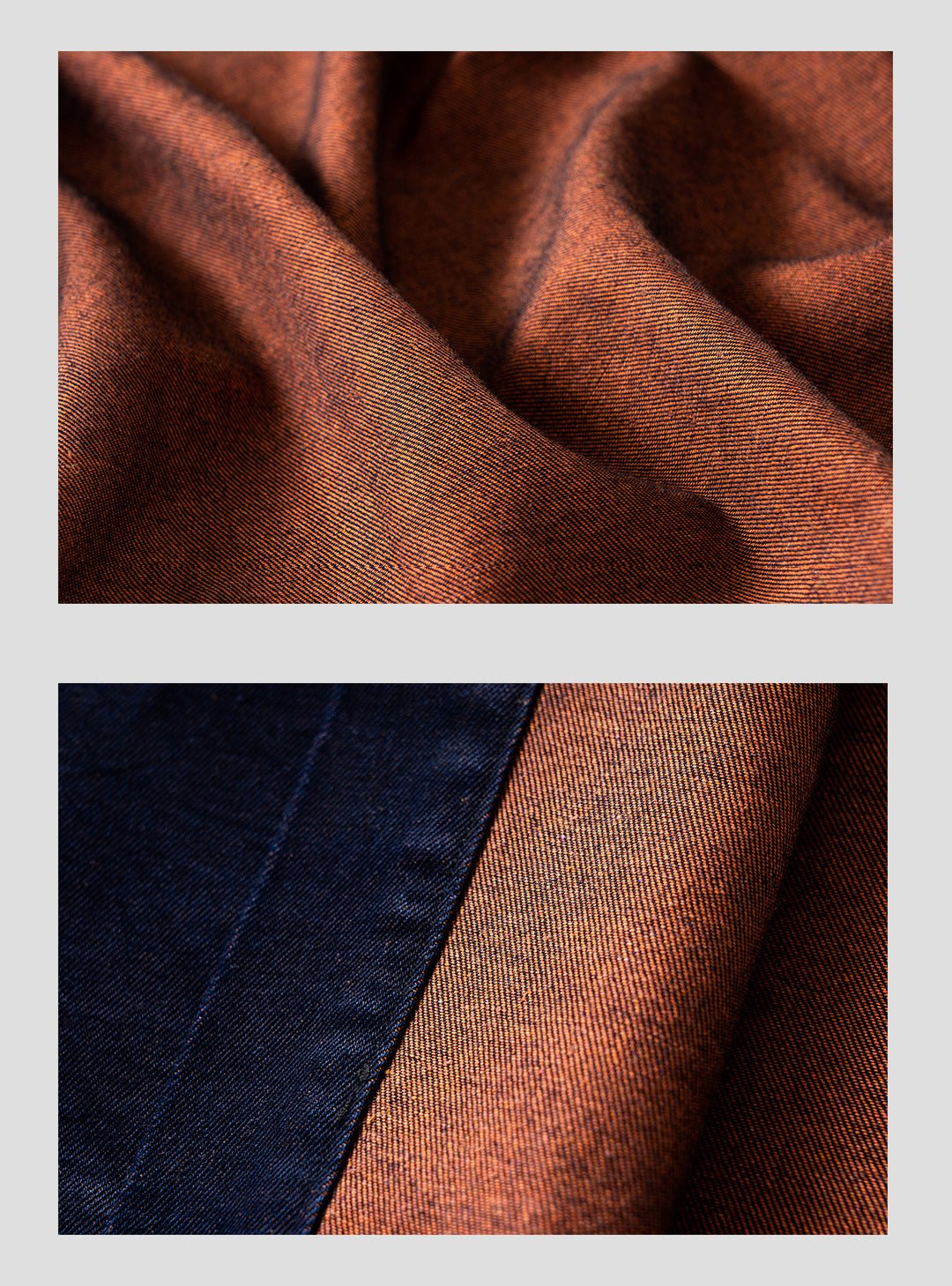 INDIGO-VINTAGE ORANGE-REVERSIBLE STREET KIMONO JACKET(ST0014) - Nttitudoo MFG