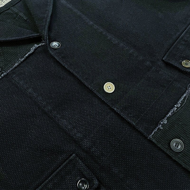 JAPANESE INDIGO-DYED PATCHWORK WORKWEAR JACKET (#MM0001) - Nttitudoo MFG