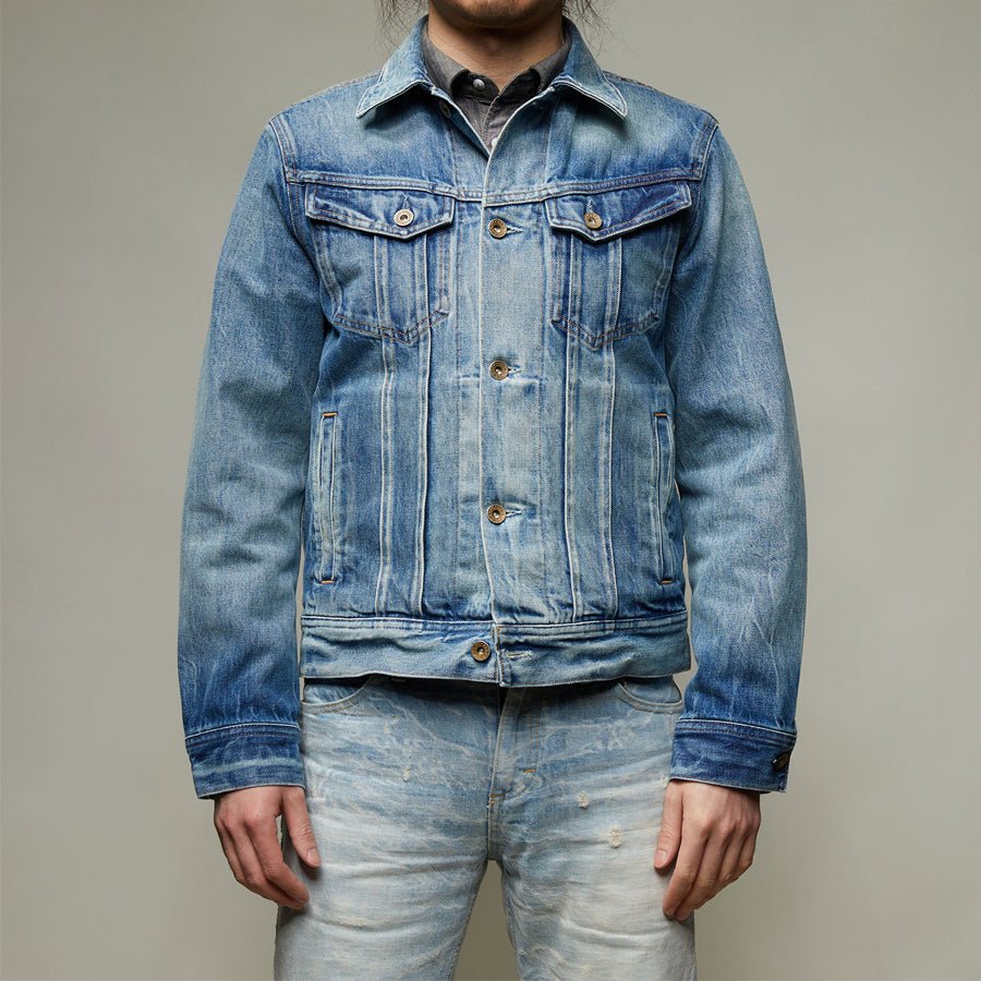 【LIMITED EDITION】 "DUAL VECTOR FOIL" STITCH-EMB ONEWASH SELVEDGE DENIM BOXER JACKET(VM0004) - Nttitudoo MFG