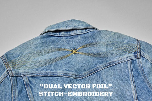 【LIMITED EDITION】 "DUAL VECTOR FOIL" STITCH-EMB ONEWASH SELVEDGE DENIM BOXER JACKET(VM0004) - Nttitudoo MFG