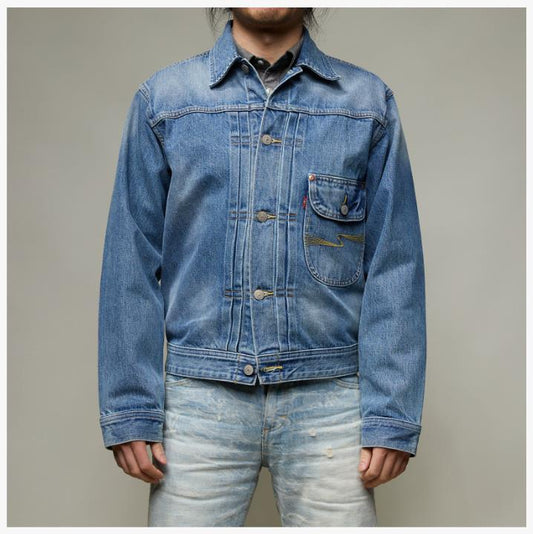 【LIMITED EDITION】 "GALAXY" STITCH-EMB TYPE-101 SELVEDGE VINTAGE WASH DENIM JACKET(VM0009) - Nttitudoo MFG