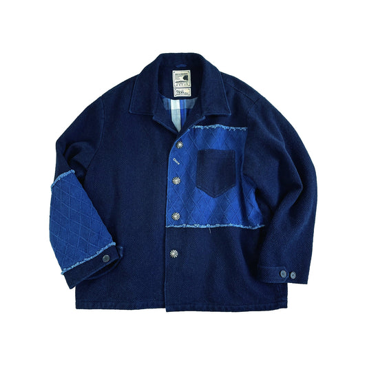 【LIMITED EDITION 】JAPANESE INDIGO-DYED VINTAGE PATCHWORK KENDO JACKET (#MM0002) - Nttitudoo MFG