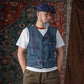 【LIMITED EDITION / JAPANESE MARKET VERSION OPEN TO ALL MARKETS】RARE REMASTERED JAPANESE SASHIKO EMBROIDERY FARMER VEST (#OM0007) - Nttitudoo MFG