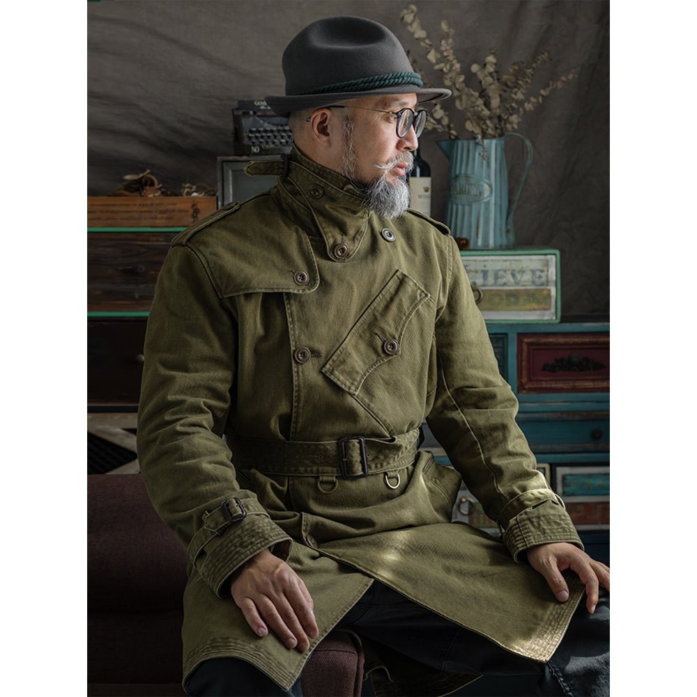 【LIMITED EDITION / JAPANESE MARKET VERSION】RARE REMASTERED 1940'S WW II BRITISH MILITARY TRENCH COAT (#OM0002) - Nttitudoo MFG