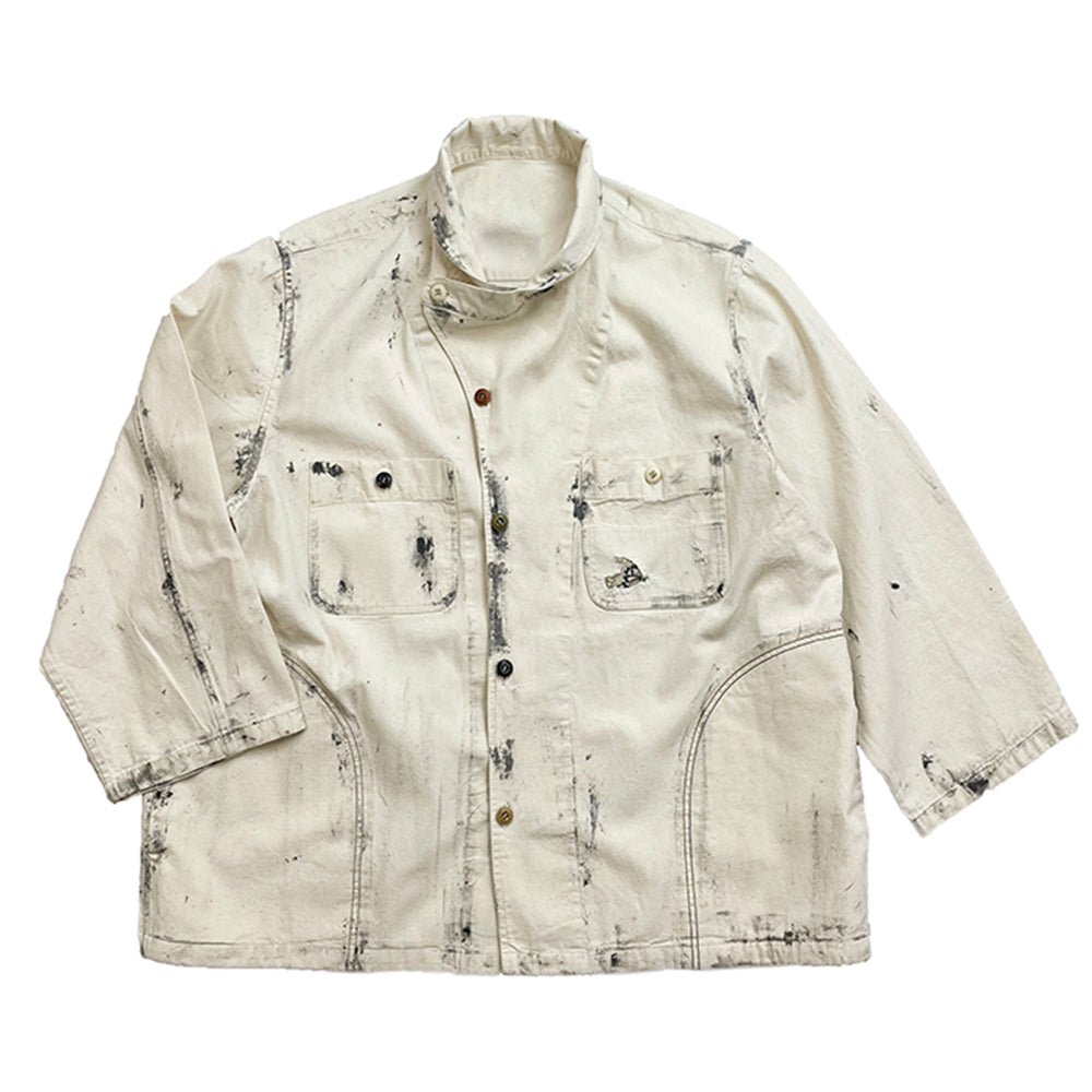 【LIMITED EDITION · OKAYAMA VERSION】FRENCH RETRO PATCHWORK HANDMADE-DISTRESSED WORKWEAR JACKET (MM0005) - Nttitudoo MFG