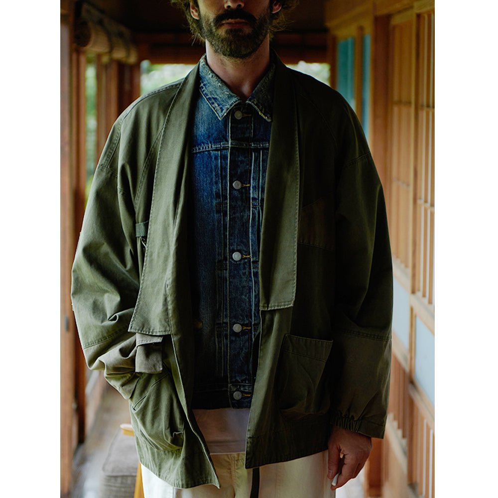 【LIMITED EDITION · OKAYAMA VERSION】PATCHWORK-MILITARY-REMASTERED KIMONO DP-3 JACKET (TS0001) - Nttitudoo MFG