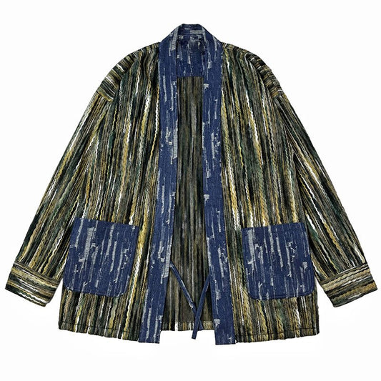 【LIMITED EDITION · OKAYAMA VERSION】TRIBE SWEATER PATCHWORK STREET KIMONO JACKET (MM0007) - Nttitudoo MFG