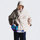 【LIMITED EDITION】DETACHABLE SCARF COLOR BLOCK PATCHWORK POUCH COAT (EL0003) - Nttitudoo MFG