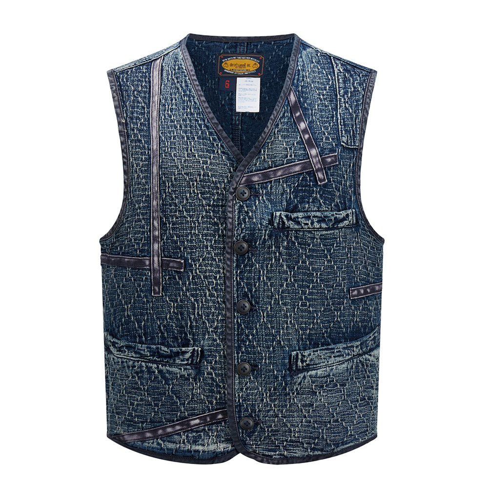 【LIMITED EDITION】RARE REMASTERED 1970‘S JAPANESE SASHIKO RANCH VEST (OM0007) - Nttitudoo MFG