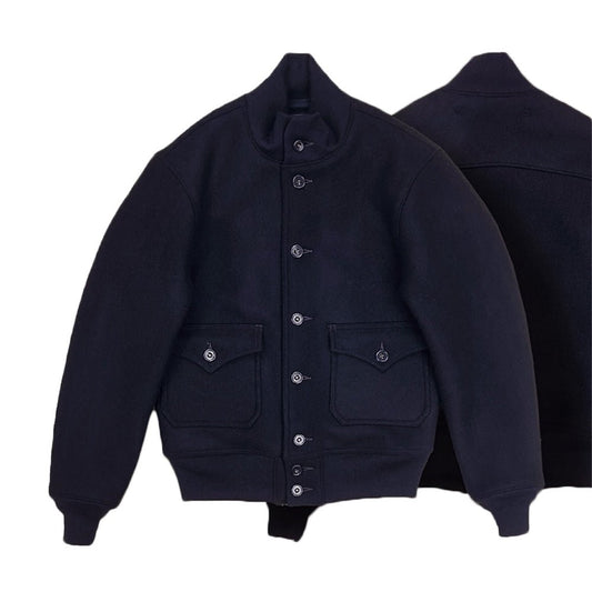 【LIMITED EDITION】RETRO PURE MELTON MOWBRAY WOOL A-1/b AVIATOR JACKET (HF0003) - Nttitudoo MFG